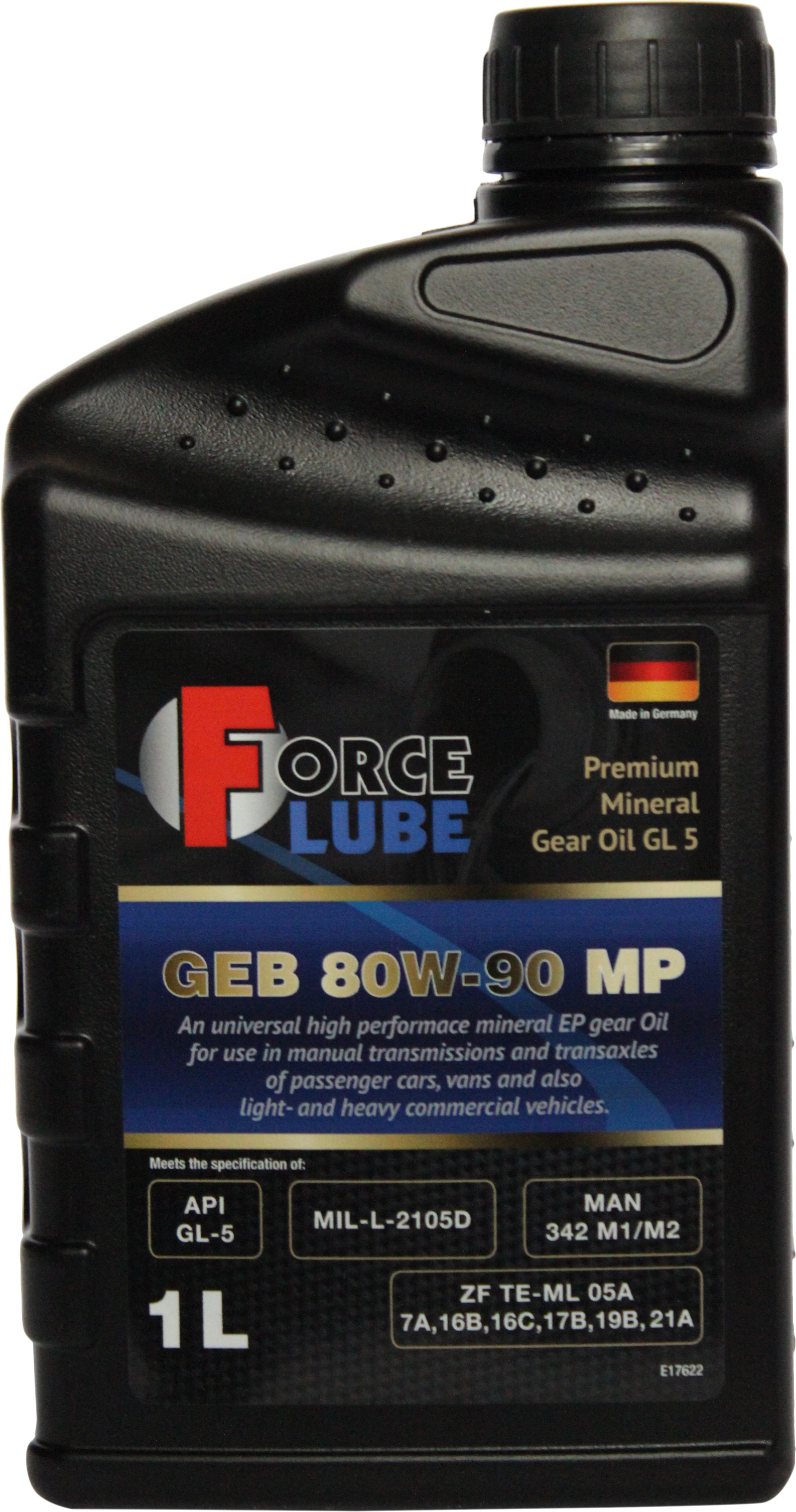 Олива трансмісійна FORCE Lube Premium Gear Oil Geb 80W90 MP GL-5 1 л (163120103)